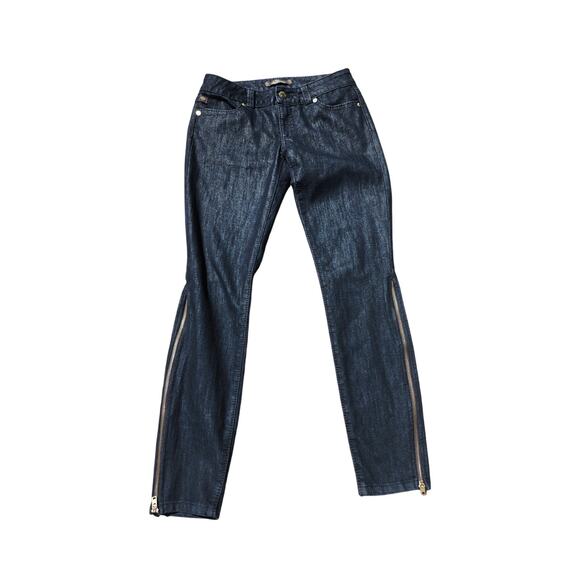 Serfontaine Black Fox Peg Leg Skinny Jeans 27 w/ Zipper W36683BLK Grunge Goth - Picture 1 of 8